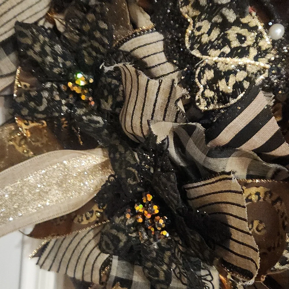 Hand Crafted Halloween Leopard Elegant Wreath